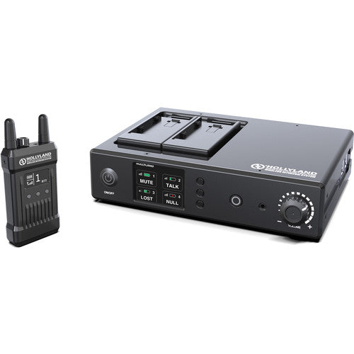 Hollyland Mars T1000-4BP Full-Duplex Intercom System, Base Station, 4x Beltpack, Pro Dyn. Monaural Headset, Antenna, Rubber Case