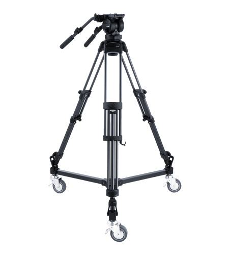 Libec LX10 Studio Two-Stage Aluminum Tripod System and H65B Head with Dual Pan Handles and Spreader Dolly & padded bag