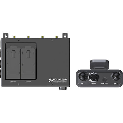 Hollyland Mars T1000-4BP Full-Duplex Intercom System, Base Station, 4x Beltpack, Pro Dyn. Monaural Headset, Antenna, Rubber Case