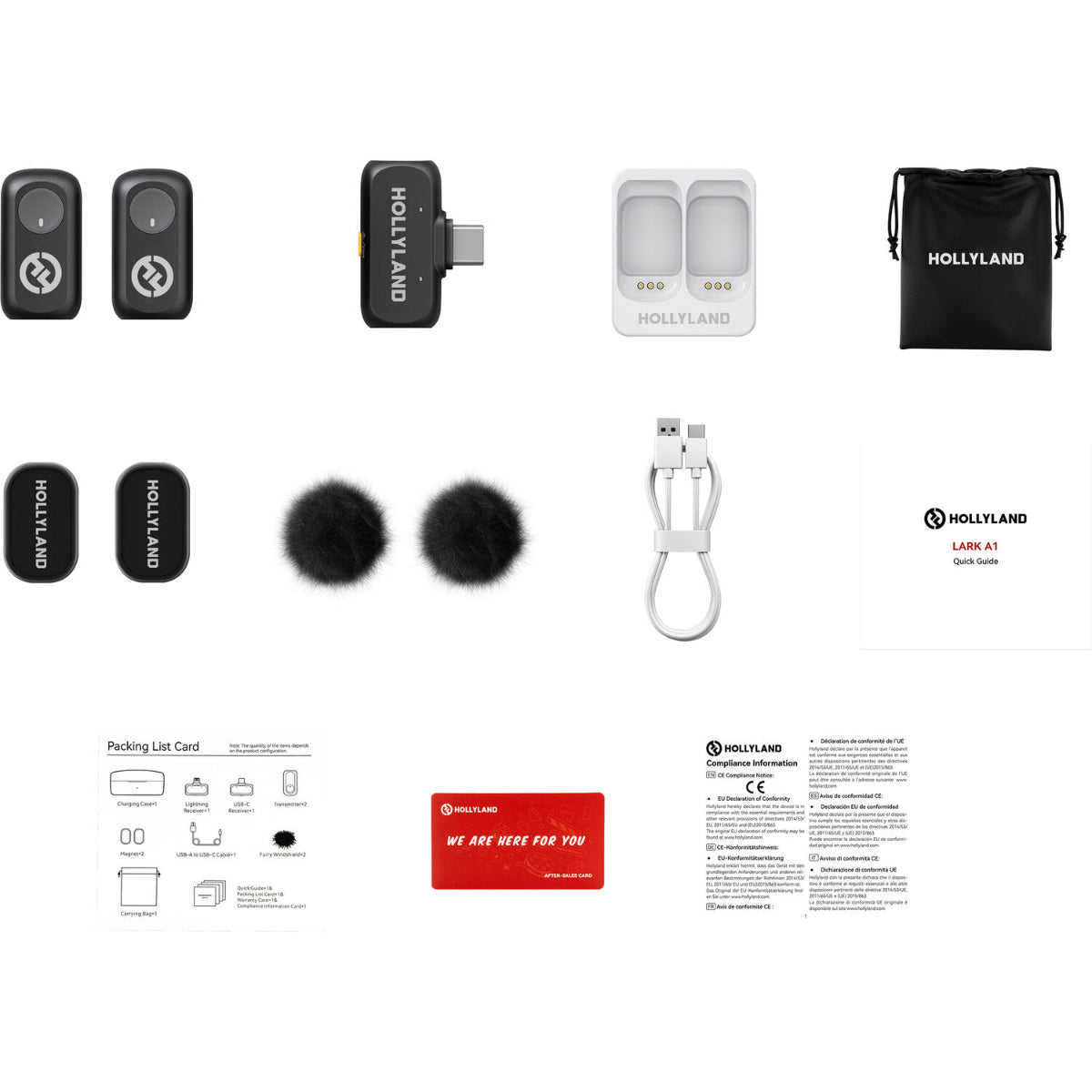 Hollyland LARK A1 Mini Duo 2-Person Wireless Microphone System with Lightning Connector for iOS Devices (Space Gray, 2.4 GHz)
