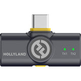 Hollyland LARK M2 COMBO Wireless Lavalier Microphone (2.4 GHz) Shine Charcoal