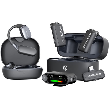 Hollyland LARK MAX 2 Ultimate Combo 2-Person Wireless Microphone System for Cameras and Mobile Devices (Space Gray, 2.4 GHz)