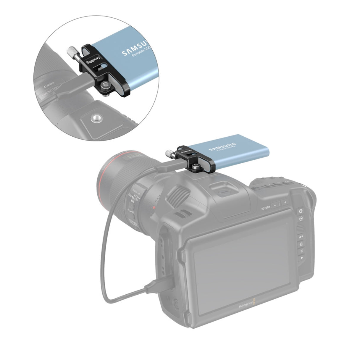#SmallRig Samsung T5 SSD Mounting Clamp for BMPCC 6K Pro Cage 3300