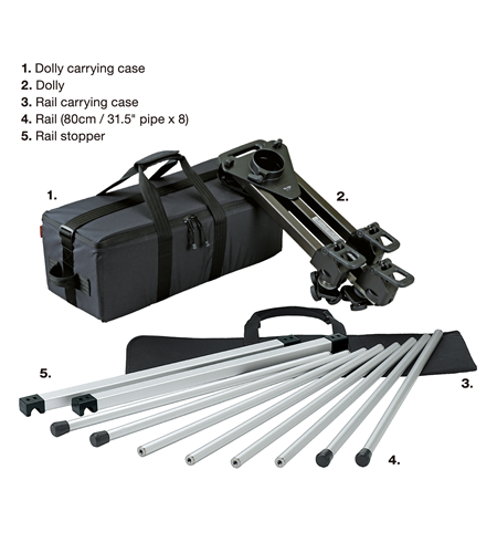 Libec 3.2m/10.5' tracking rail with dolly and carrying case