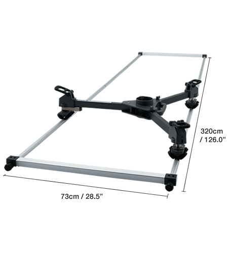 Libec 3.2m/10.5' tracking rail with dolly and carrying case