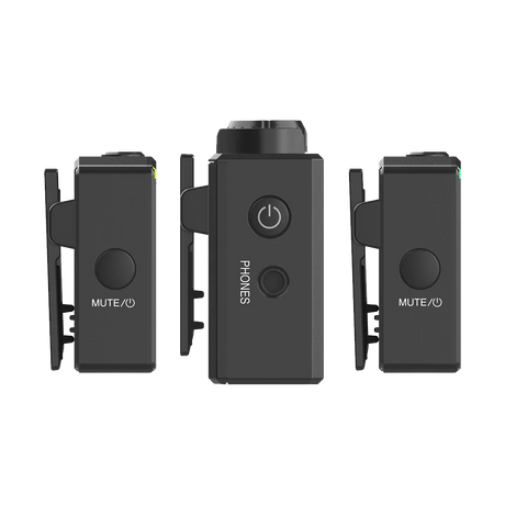 #Hollyland LARK 150 DUO 2-Person Compact Digital Wireless Microphone System - 2x Transmitter, 1x Receiver, 2x Lav Mics (2.4 GHz) Black