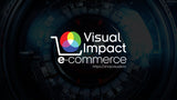 Visual Impact e-commerce logo with a colorful shopping cart icon on a dark background